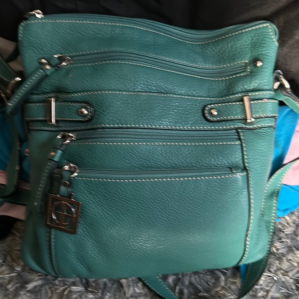 Gianni Bernini green crossover bag
